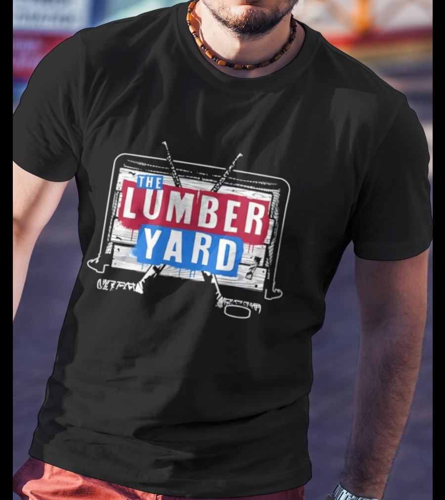 The Lumber Yard DNVR Hockey Sports Logo Hockey Rink Sticks T-Shirt