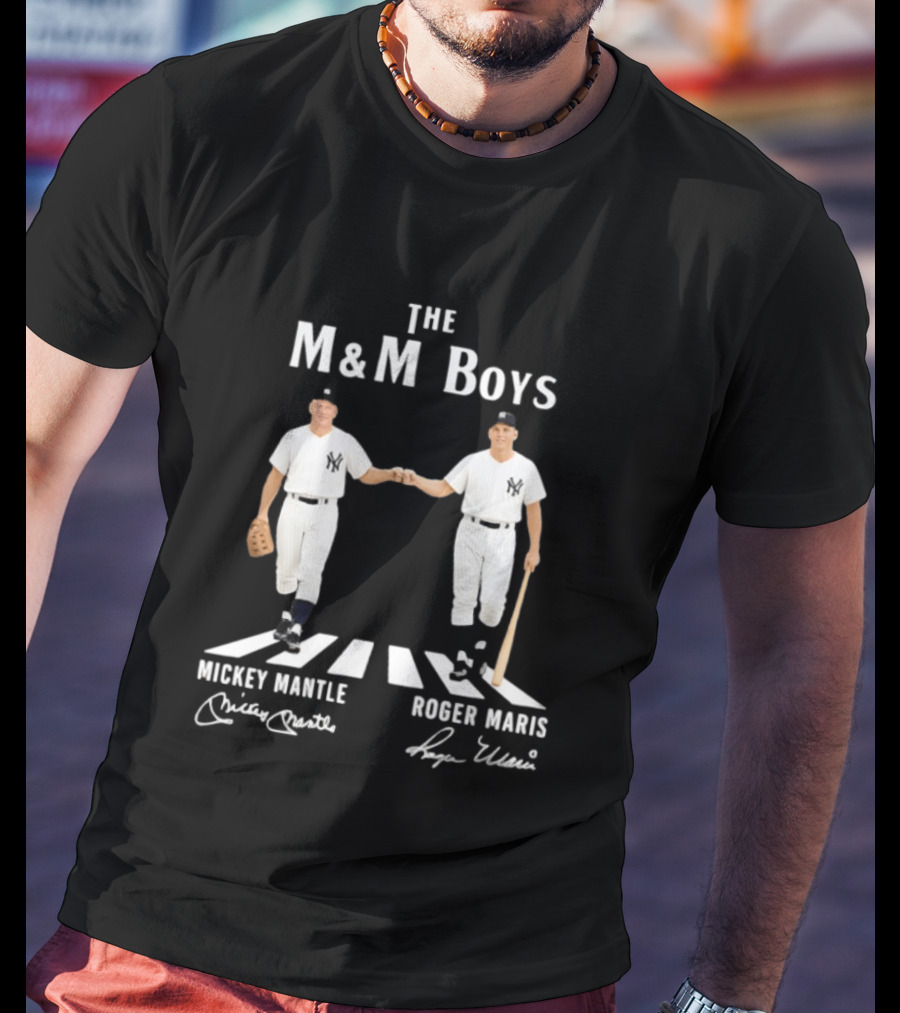 The M&M Boys Mickey Mantle Roger Maris New York Yankees Abbey Road Signatures T-Shirt