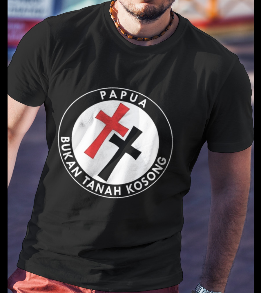Papua Bukan Tanah Kosong Jaga Tanah Jaga Hutan Cross Symbol Two Sided T-Shirt