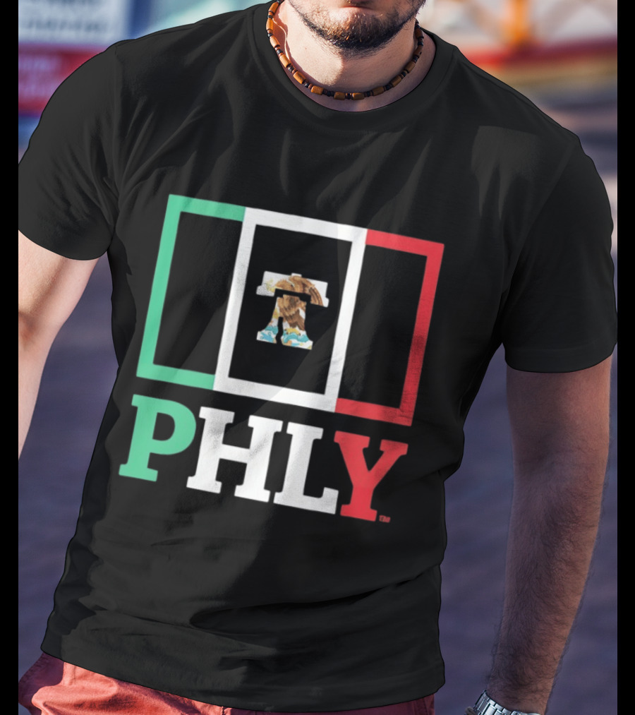 PHLY Mexico Flag Liberty Bell Eagles T-Shirt