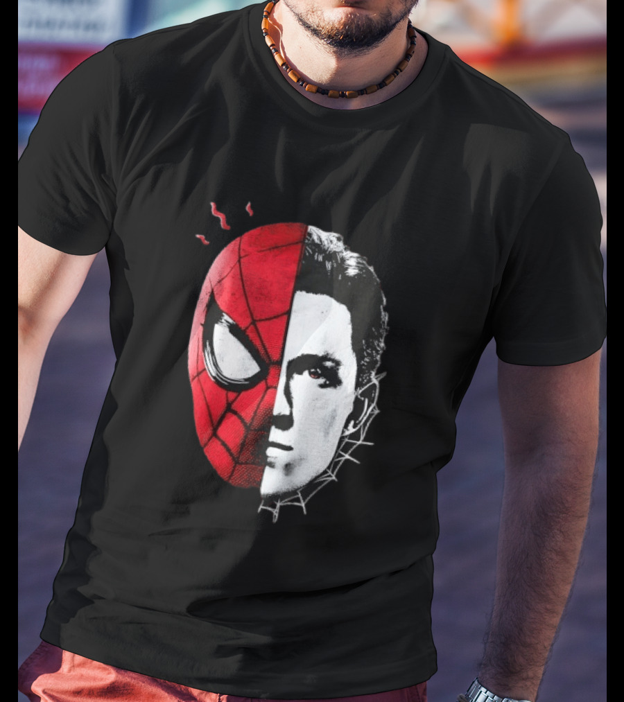 Tom Holland Spider Man Split Face Marvel Mashup T-Shirt