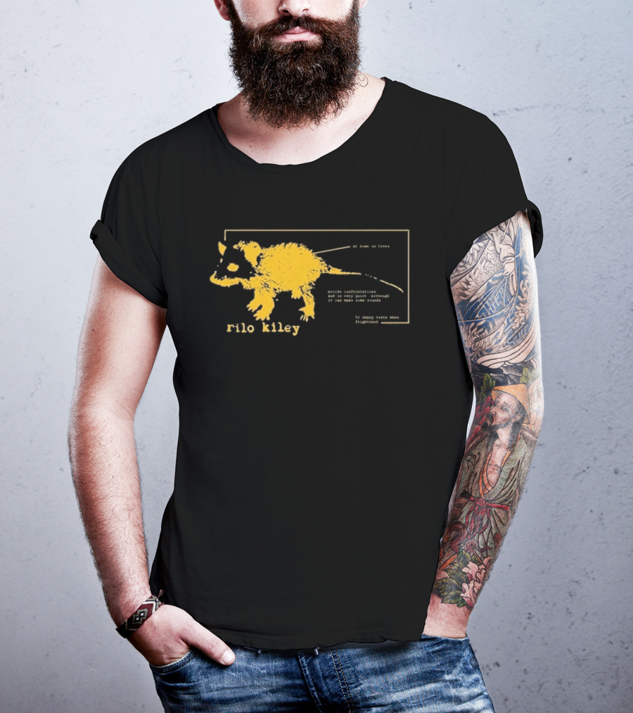 Rilo Kiley Possum Schematic Diagram With Bold Yellow Color T-Shirt