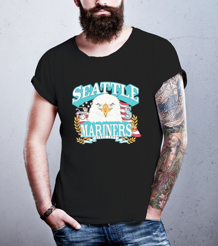 Seattle Mariners American League Eagle Emblem 1977 Heritage T-Shirt