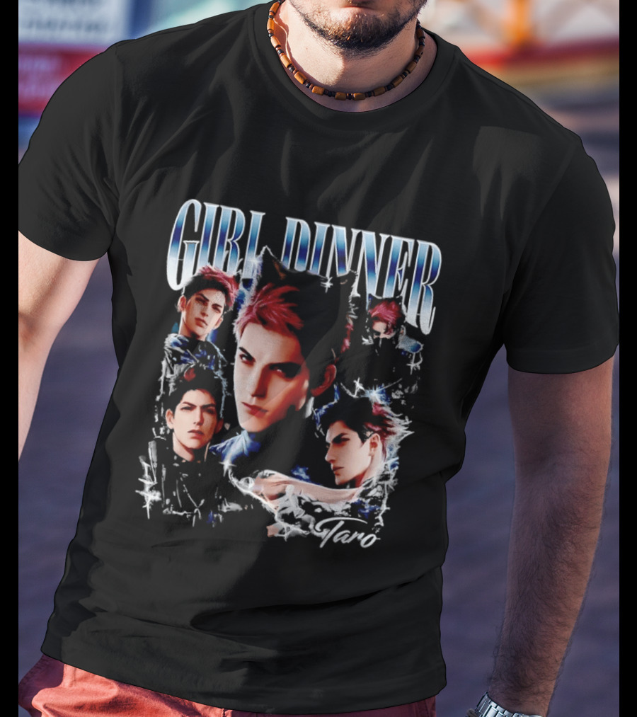 Girl Dinner Taro Valko Anime Character Faces T-Shirt