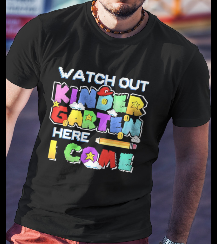 Out Kindergarten Here I Come Fun Colorful Back To School Kids T-Shirt