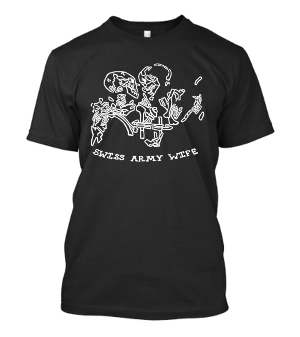 Swiss Army Wife Skeletons Kissing Romance T-Shirt