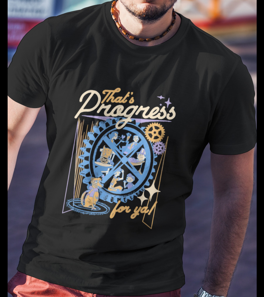 That's Progress For Ya Scenes Devil Dog Cogs And Characters T-Shirt