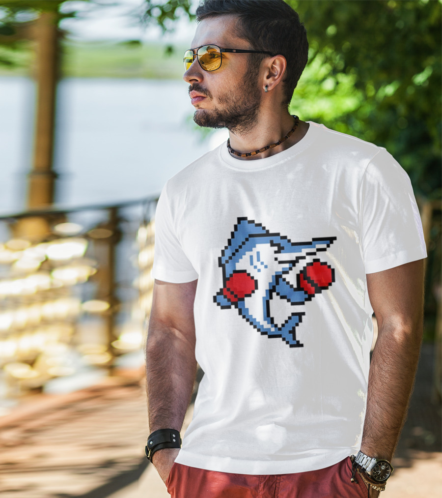 Miami Marlins 8 Bit Boxing Fish Pixel T-Shirt