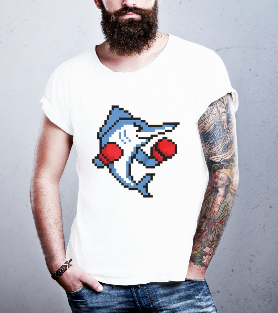 Miami Marlins 8 Bit Boxing Fish Pixel T-Shirt