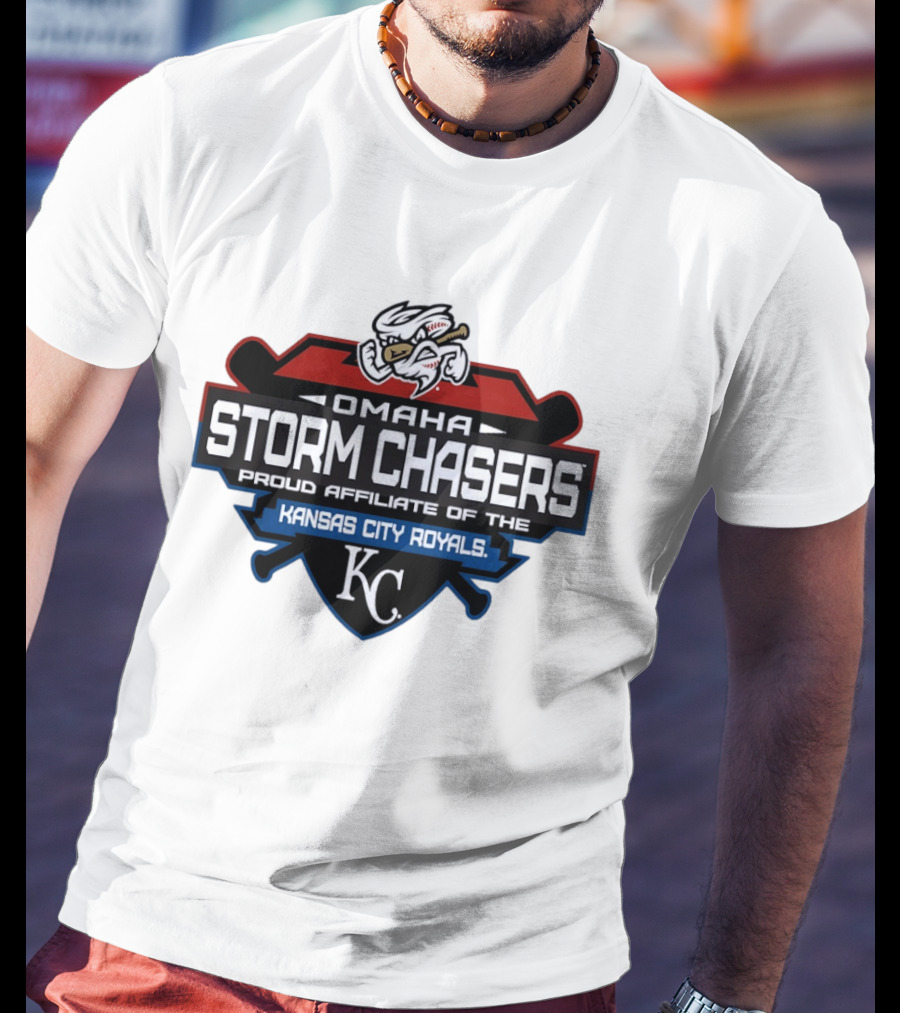 Omaha Storm Chasers Proud Affiliate Kansas City Royals KC Shield T-Shirt