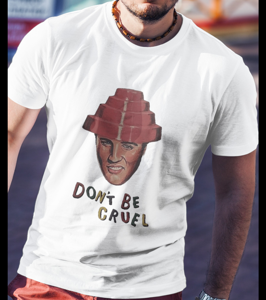 Elvis Presley Devo Hat Don't Be Cruel Pop Culture Icon Mashup T-Shirt