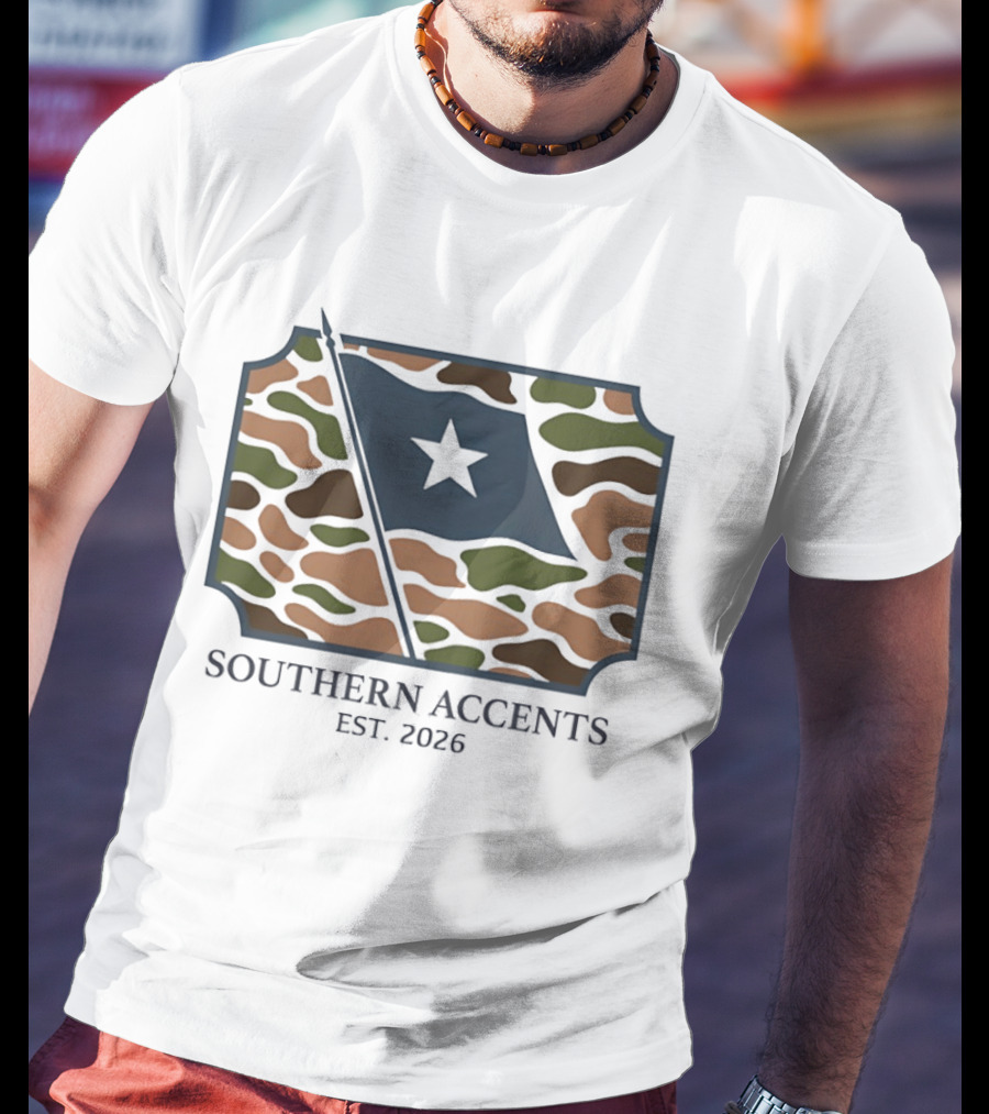 Southern Accents Camo Flag Est 2026 Star T-Shirt