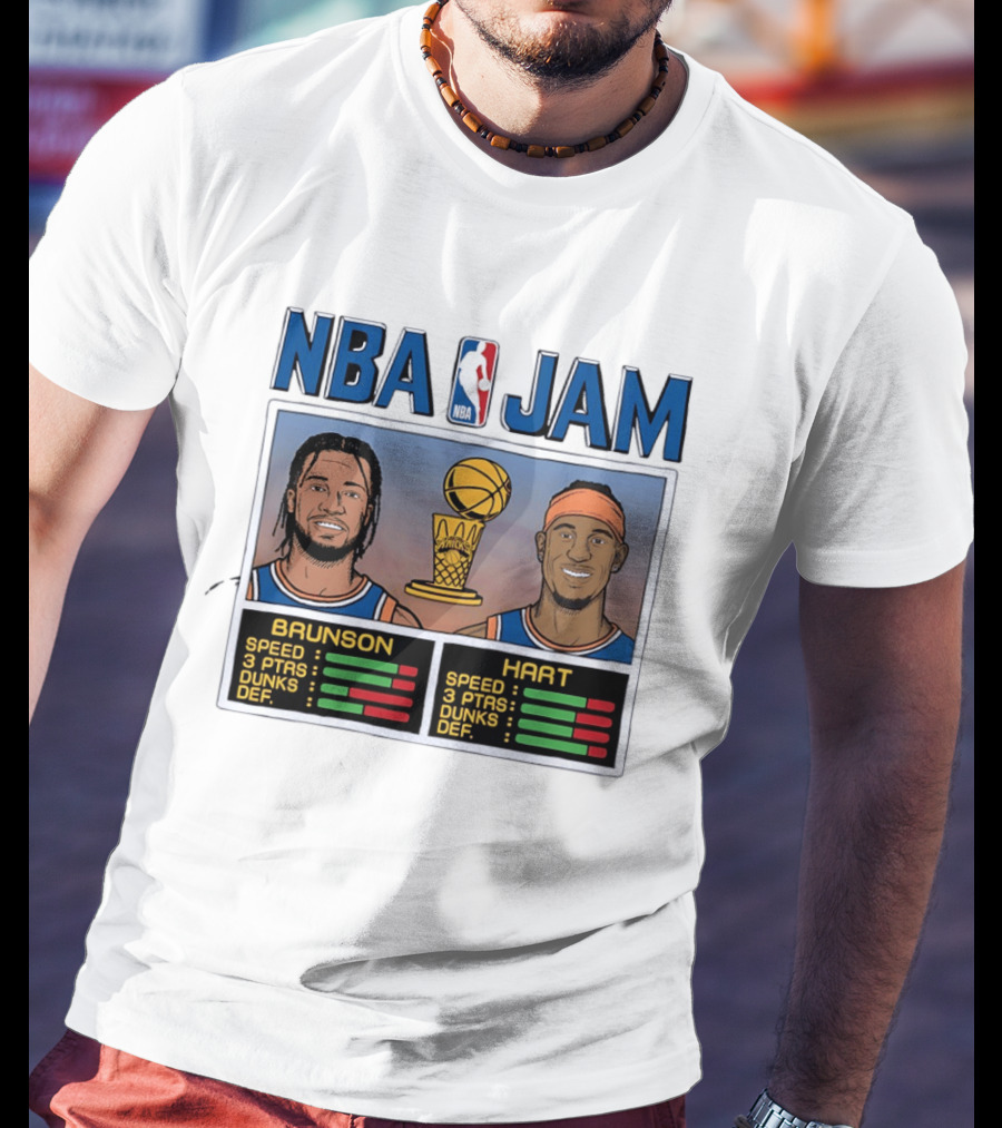 Jalen Brunson Josh Hart New York Knicks NBA Jam Stats T-Shirt