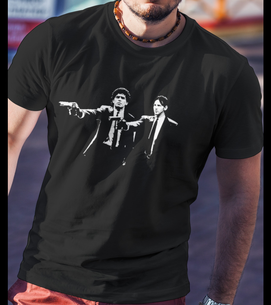 2 GOATS 2 GOOD Pulp Fiction Suit Up Scene Duo Guns T-Shirt