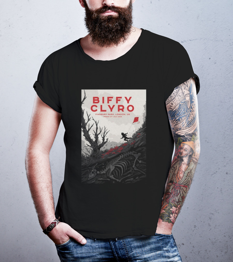 Biffy Clyro Finsbury Park London UK July 3 2026 Kite Skeleton T-Shirt
