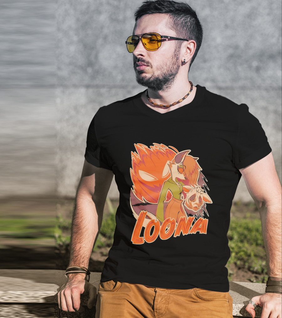 Helluva Boss Loona Hellhound Holding Mask T-Shirt