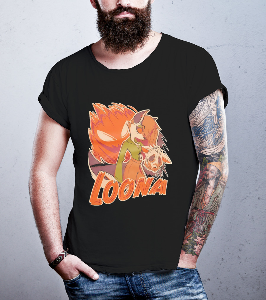 Helluva Boss Loona Hellhound Holding Mask T-Shirt