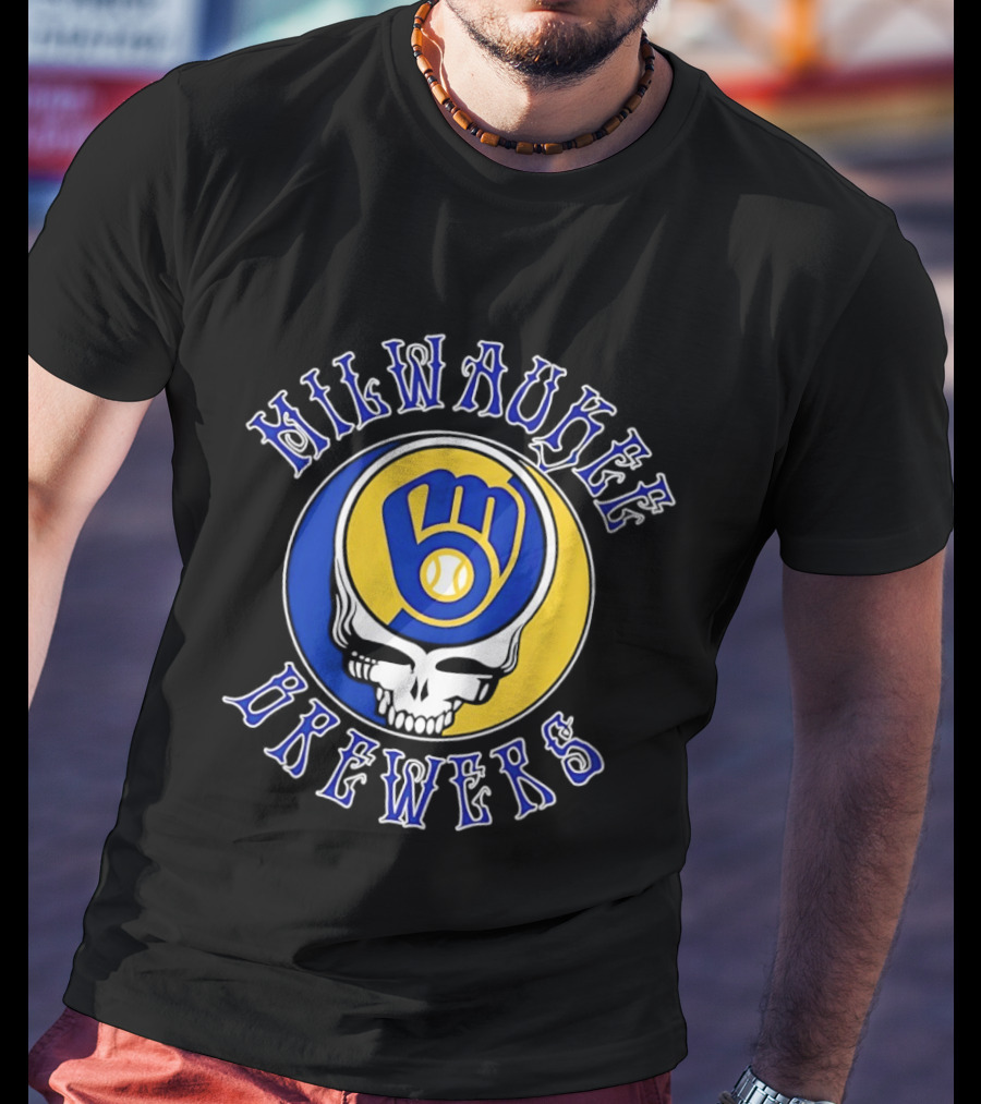 Milwaukee Brewers Grateful Dead Steal Your Face MLB Baseball Mashup T-Shirt