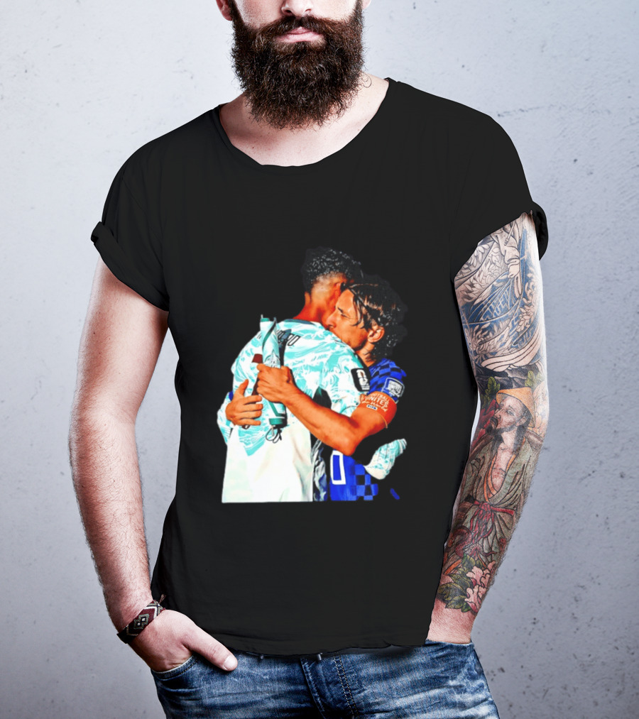 Modric Ronaldo Embrace Croatia Portugal Football Unity T-Shirt