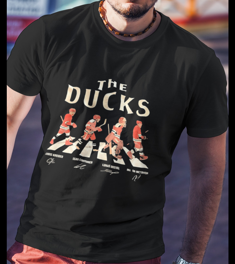 Chris Kreider Sean Couturier Lukas Dostal Mason McTavish The Ducks Abbey Road Hockey T-Shirt