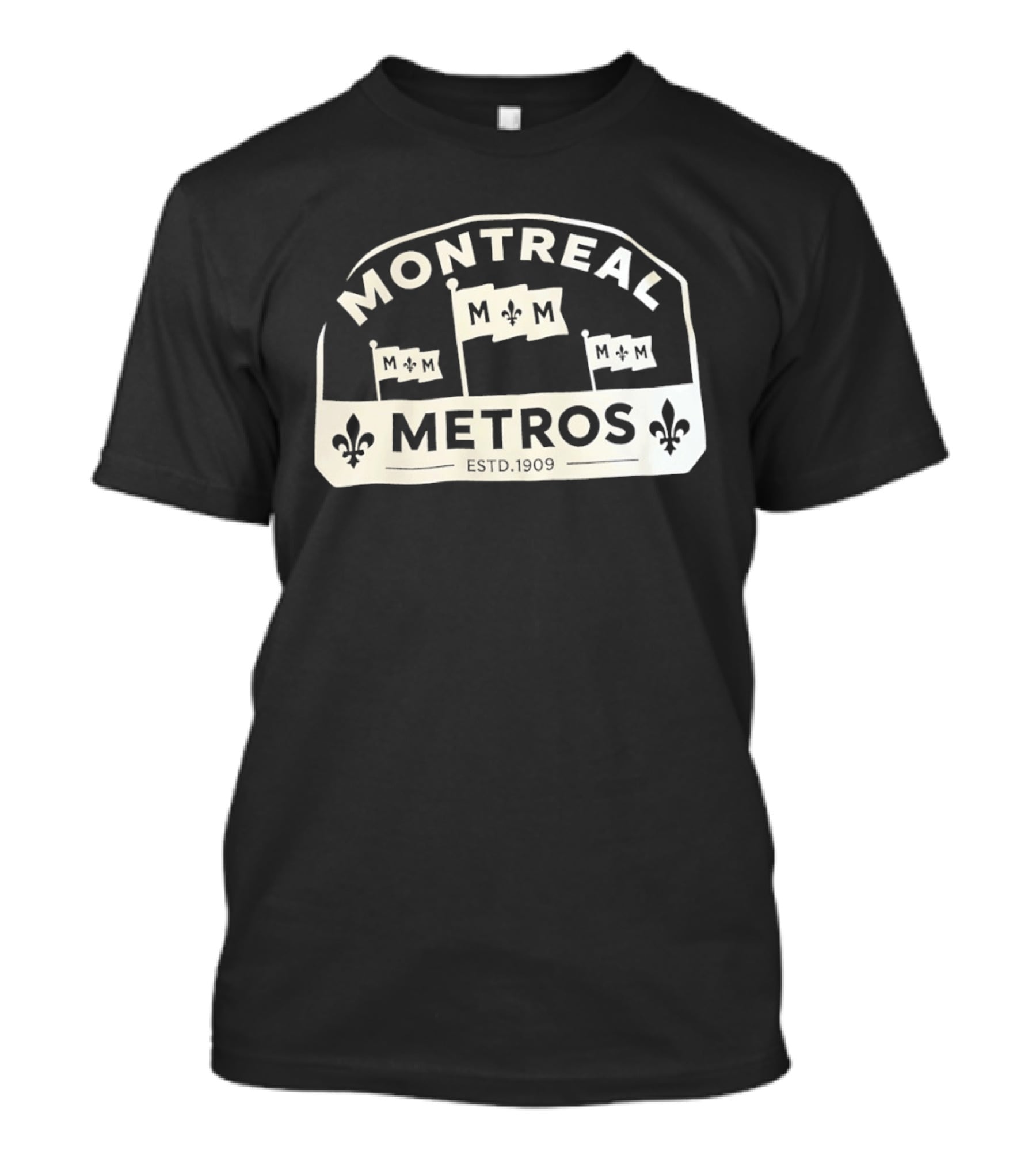 Montreal Metros M M Flags Fleur De Lis Estd 1909 T-Shirt