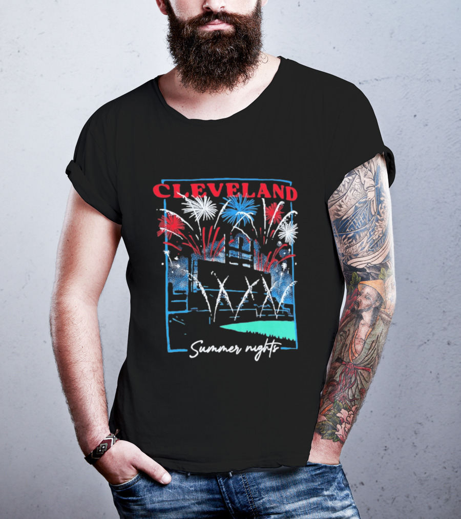 Cleveland Fireworks Summer Nights Baseball City Love T-Shirt