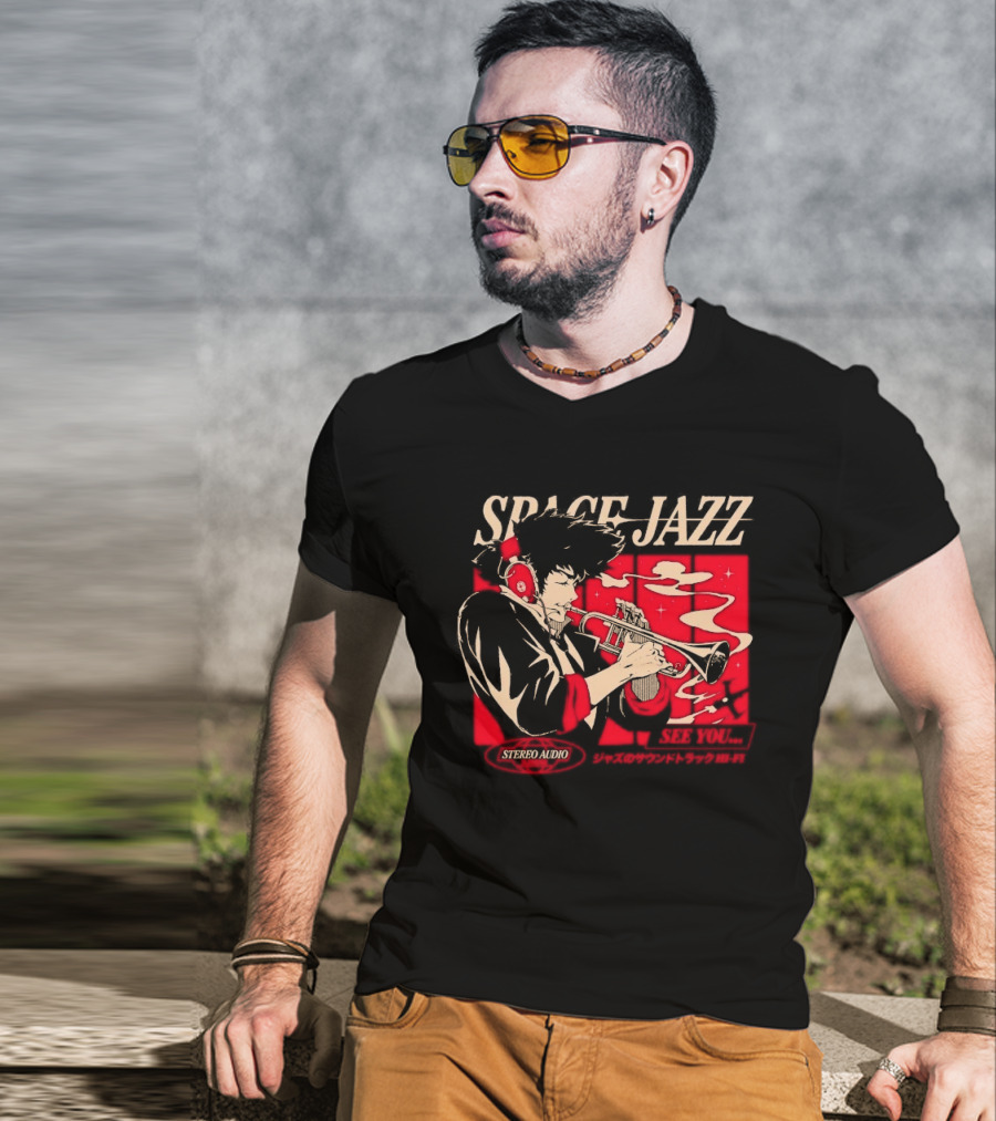 Space Jazz Spike Spiegel Stereo Audio See You T-Shirt