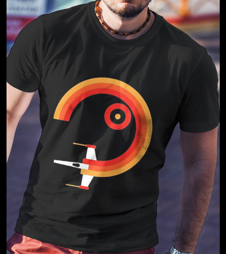 Star Wars X Wing Retro Sunset Circle T-Shirt