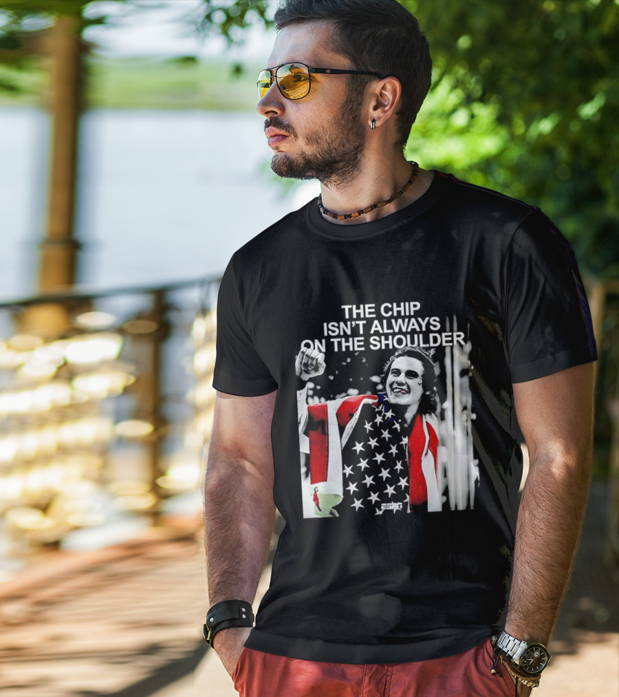 The Chip Isn't Always On The Shoulder Stars And Stripes Tribute NHL Jack Hughes T-Shirt