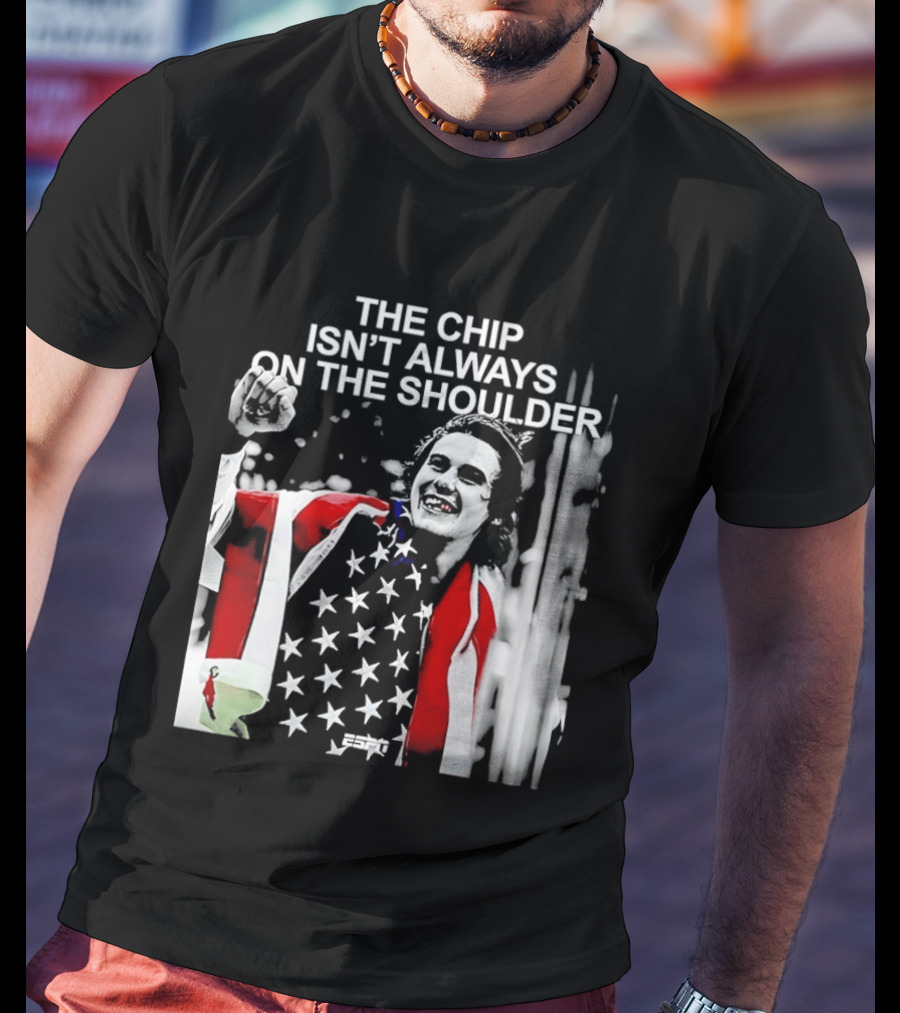 The Chip Isn't Always On The Shoulder Stars And Stripes Tribute NHL Jack Hughes T-Shirt