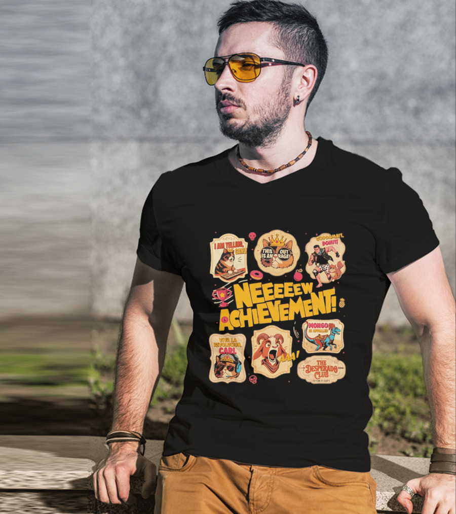 Neeeew Achievement Dungeon Crawler Carl Sticker Pack I Am Yelling Carl Viva La Revolucion Mongo Is Appalled Desperado Club T-Shirt