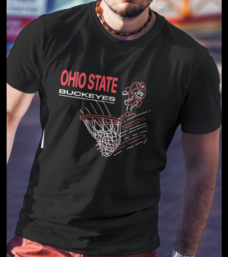 Ohio State Buckeyes Brutus The Buckeye Dunking Basketball NCAA Sports T-Shirt