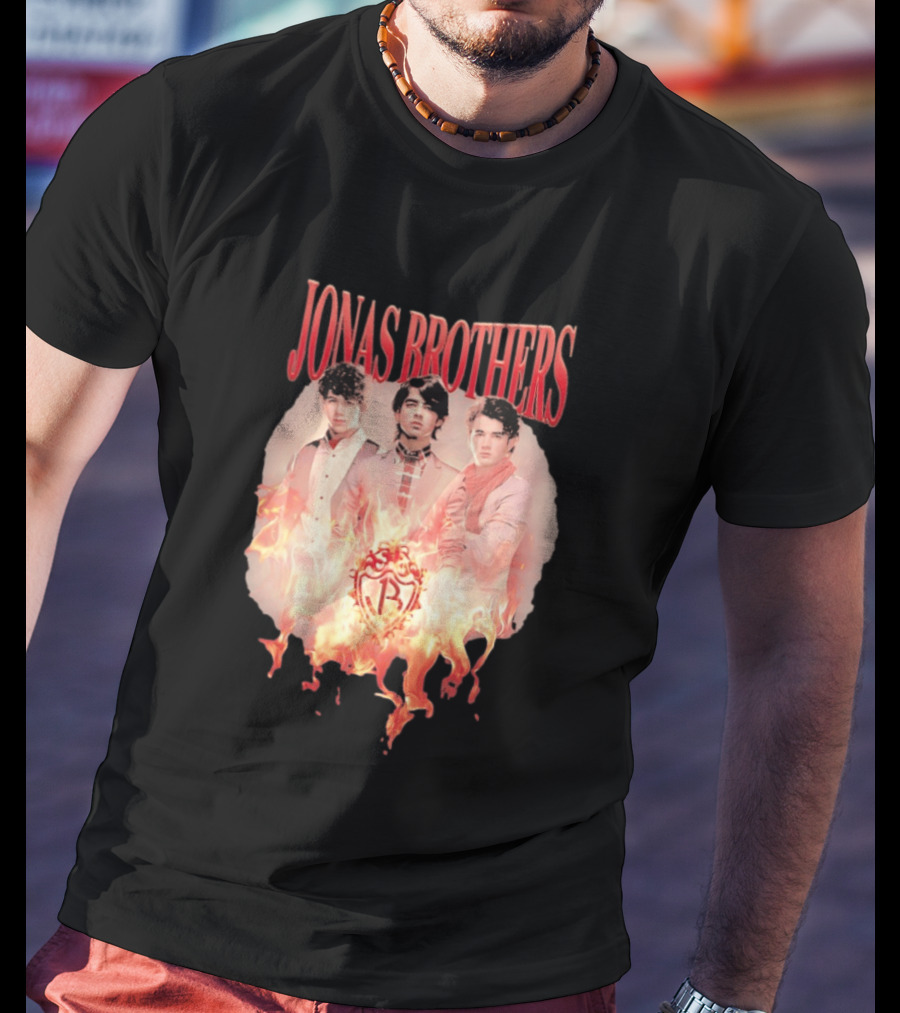 Jonas Brothers Fire Flame Trio Band Photography T-Shirt