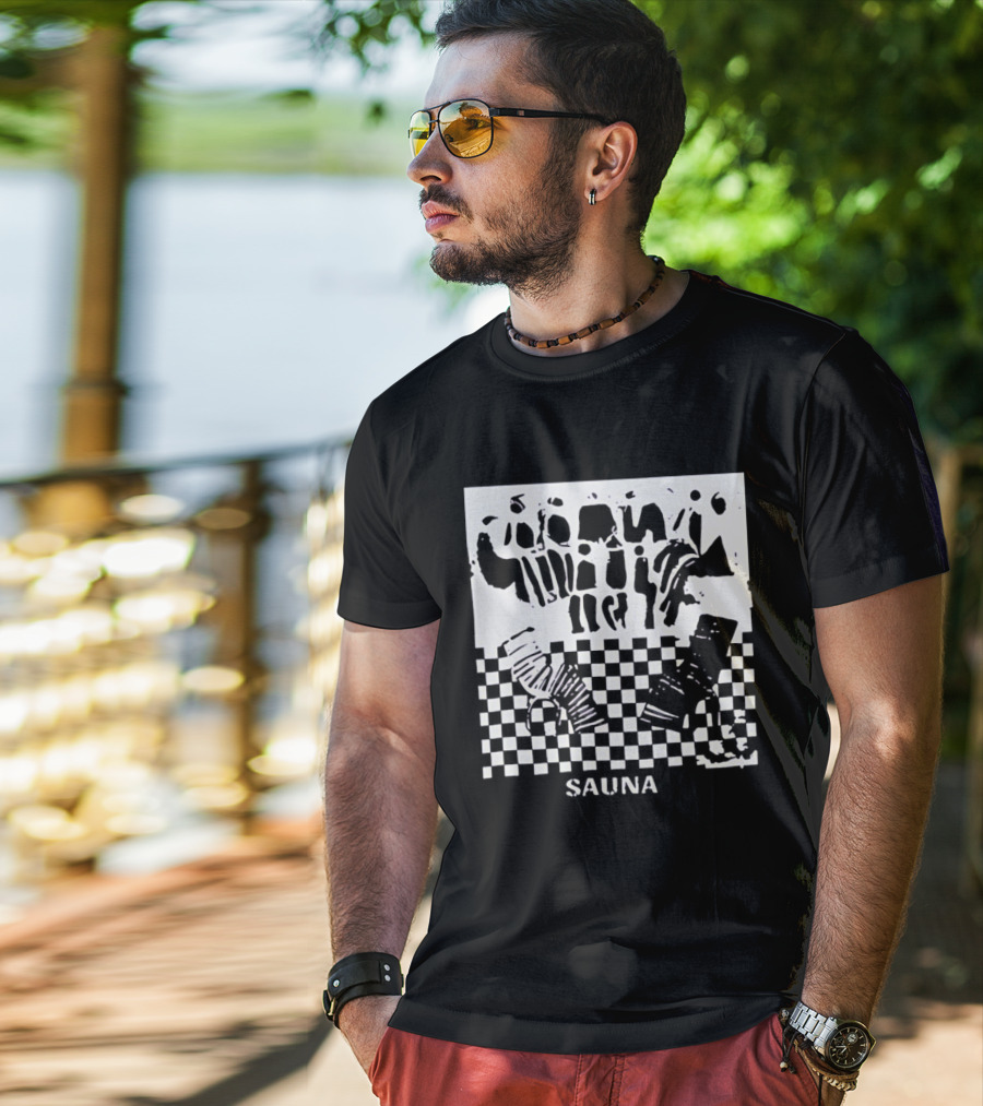 Finding Emily Sauna Angourie Rice Black And White Checkered T-Shirt