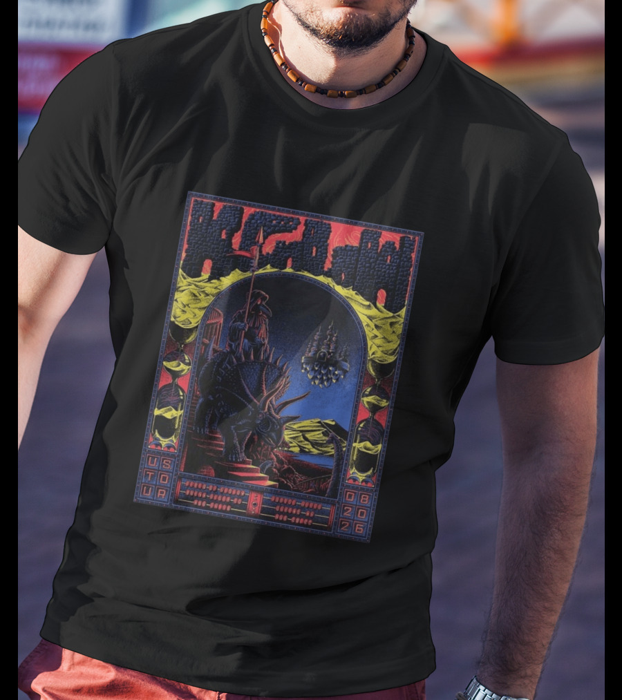 King Gizzard And The Lizard Wizard US Tour 2026 Dinosaur Knight Fantasy Bueno Vista Queens August T-Shirt