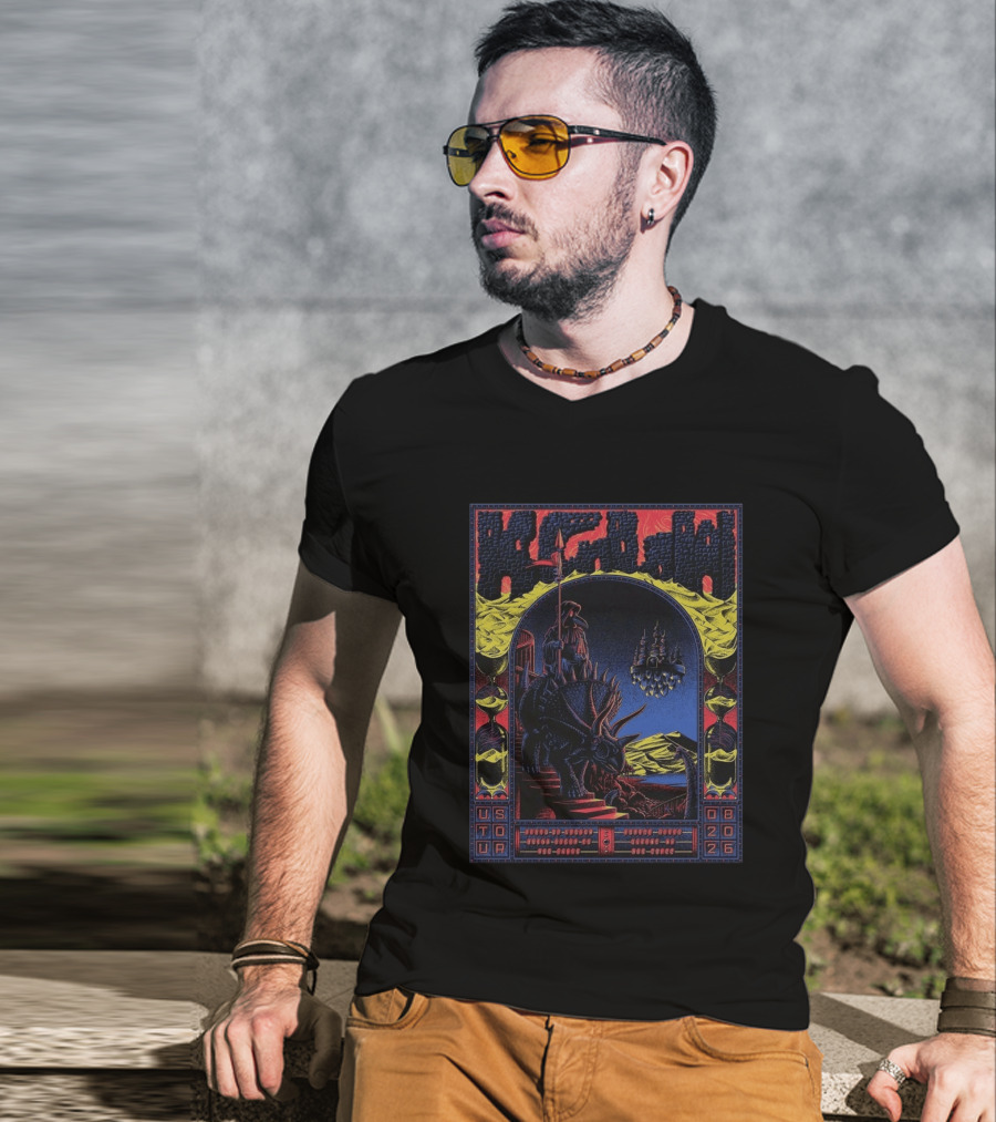 King Gizzard And The Lizard Wizard US Tour 2026 Dinosaur Knight Fantasy Bueno Vista Queens August T-Shirt