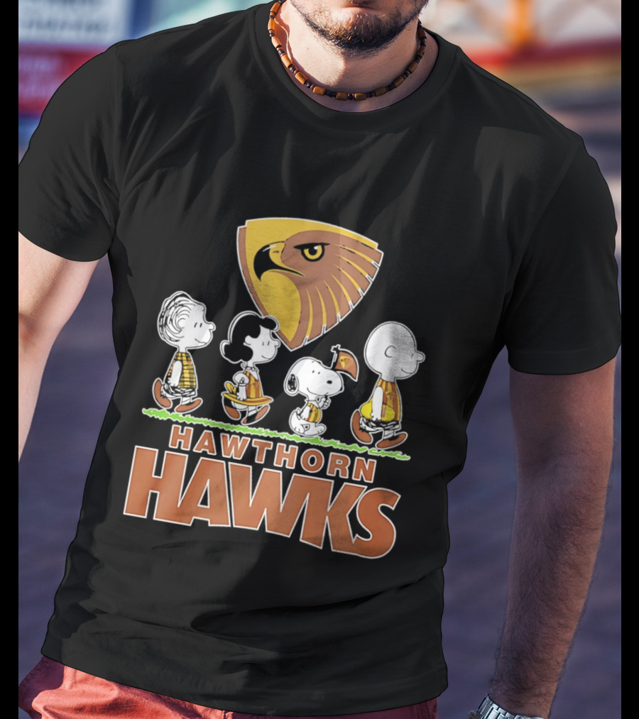 Peanuts Characters Featuring Hawthorn Hawks T-Shirt
