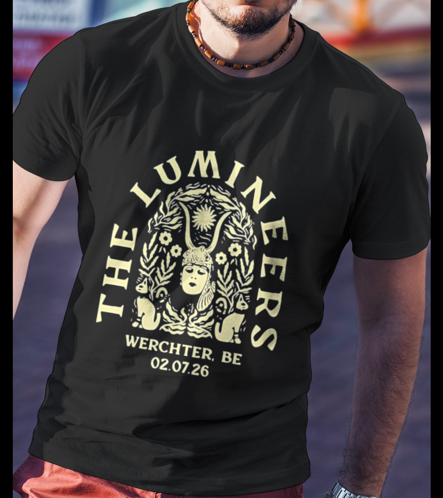 The Lumineers Werchter Belgium 02.07.26 Concert Art Nouveau Motif T-Shirt