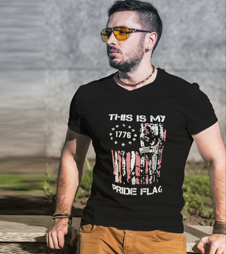 This Is My 1776 American Pride Flag Rifle Second Amendment Patriotism T-Shirt