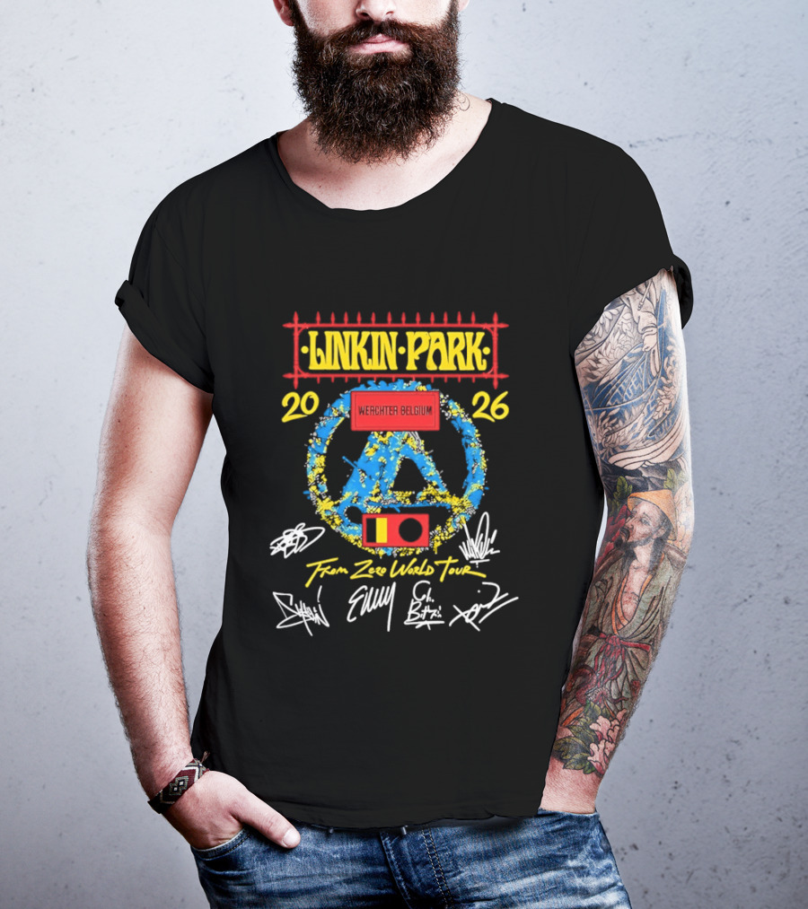 Linkin Park From Zero World Tour Werchter Belgium 2026 Signatures T-Shirt