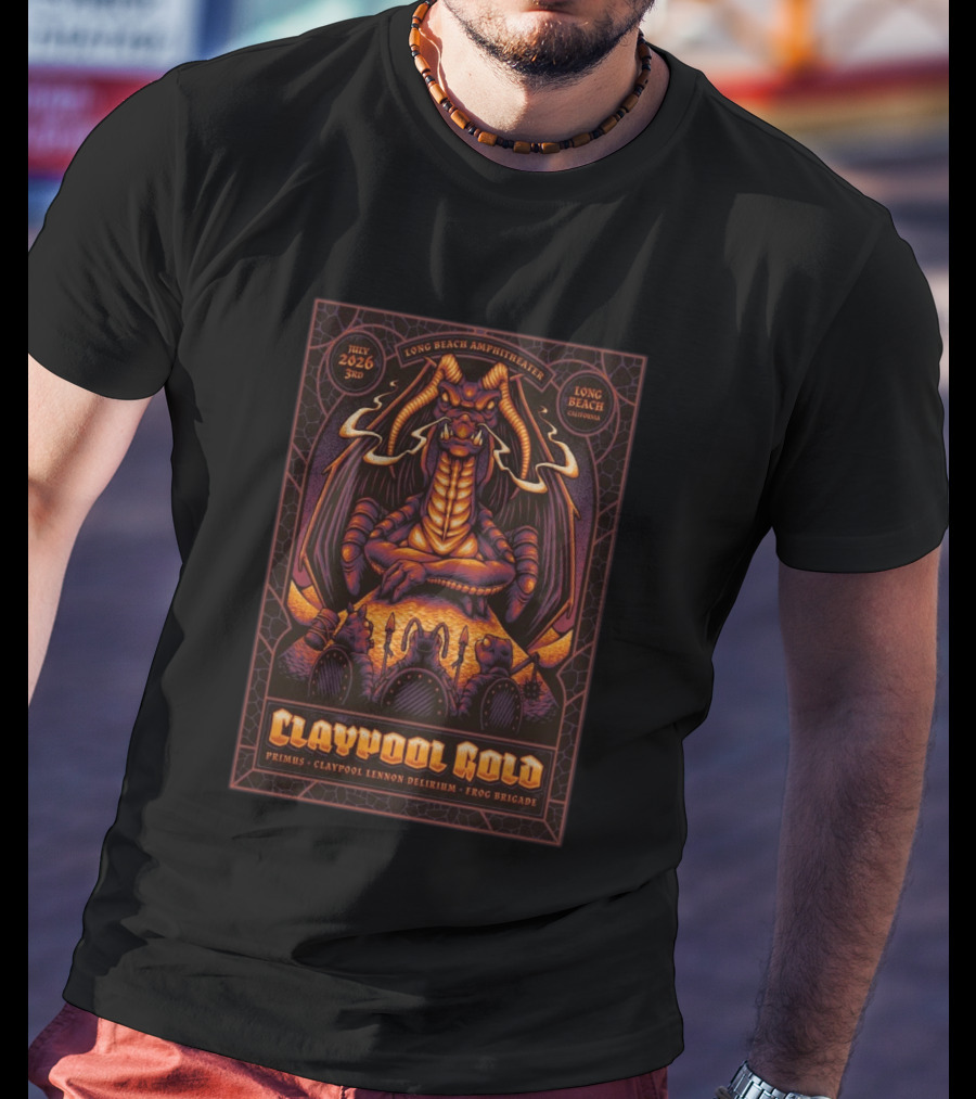 July 3 2026 Long Beach Amphitheater Claypool Lennon Delirium Frog Brigade Primus Concert Event T-Shirt