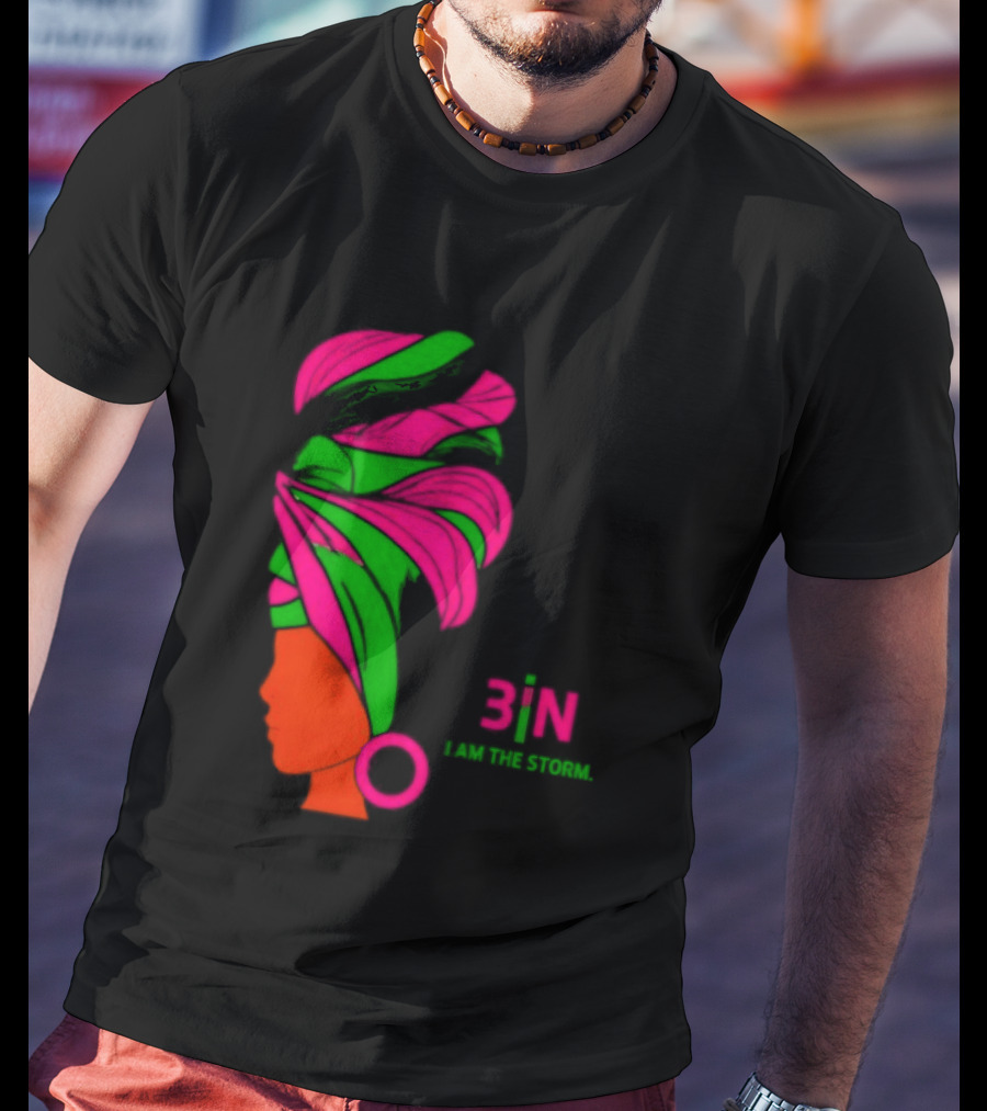 3In I Am The Storm Black Woman Headwrap Lashing Enerol T-Shirt