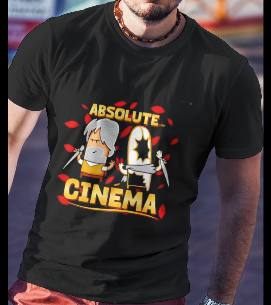 Absolute Cinema Movie Film Reaction Characters With Swords T-Shirt