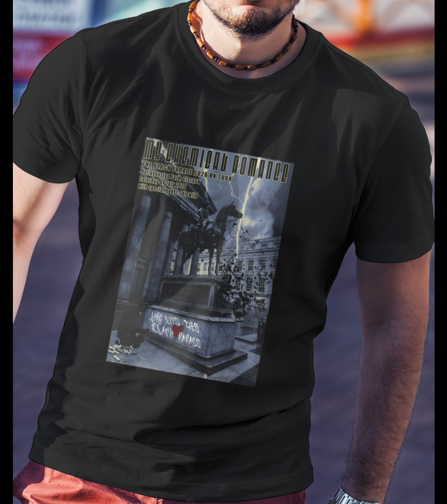 My Chemical Romance The Black Parade 2026 UK Tour Bellahouston Park Glasgow 4 July With Idlewild T-Shirt