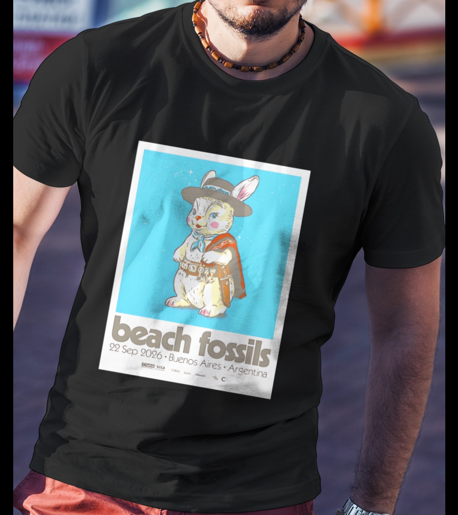 Beach Fossils 22 Sep 2026 Rabbit Poncho Buenos Aires Argentina T-Shirt