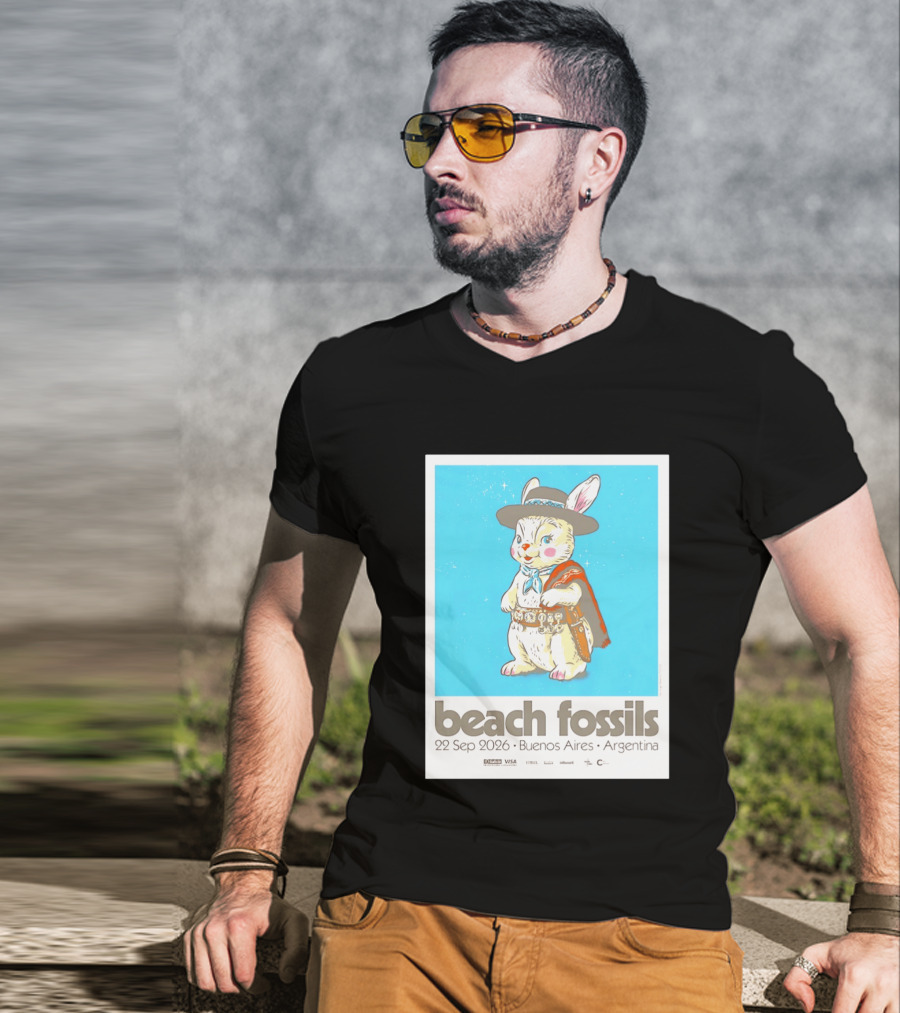Beach Fossils 22 Sep 2026 Rabbit Poncho Buenos Aires Argentina T-Shirt