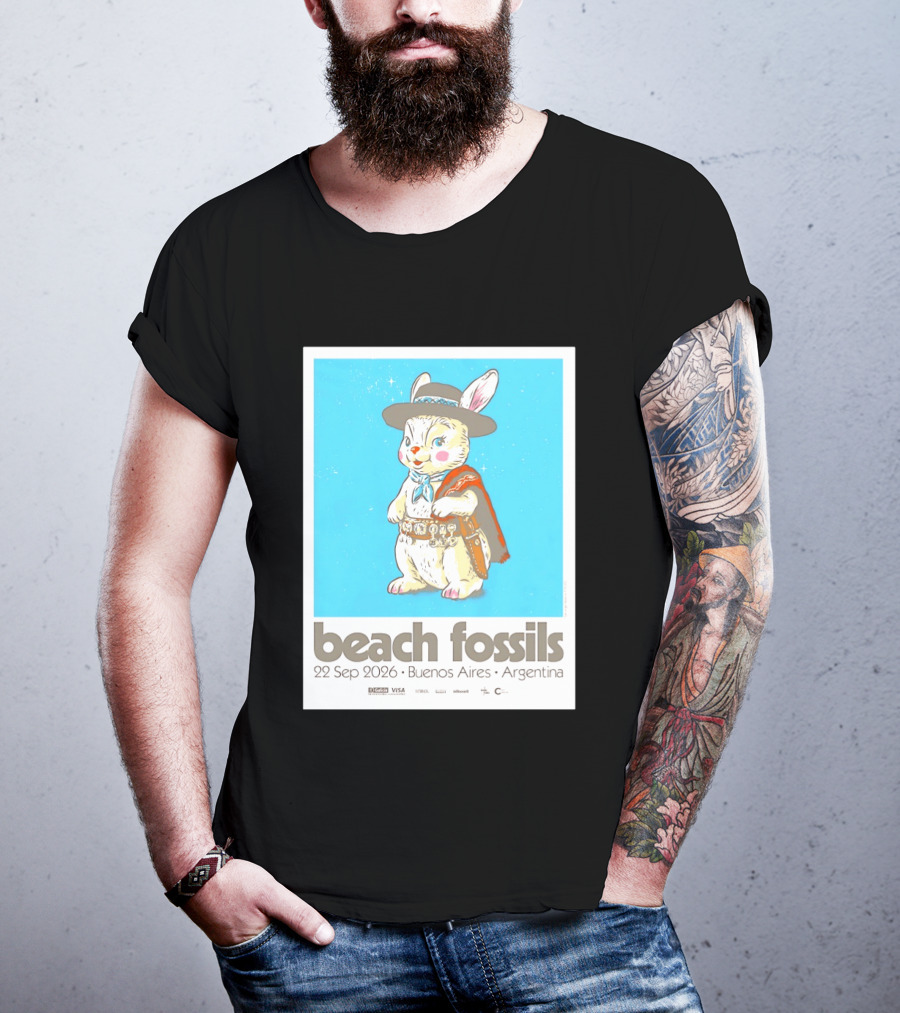 Beach Fossils 22 Sep 2026 Rabbit Poncho Buenos Aires Argentina T-Shirt