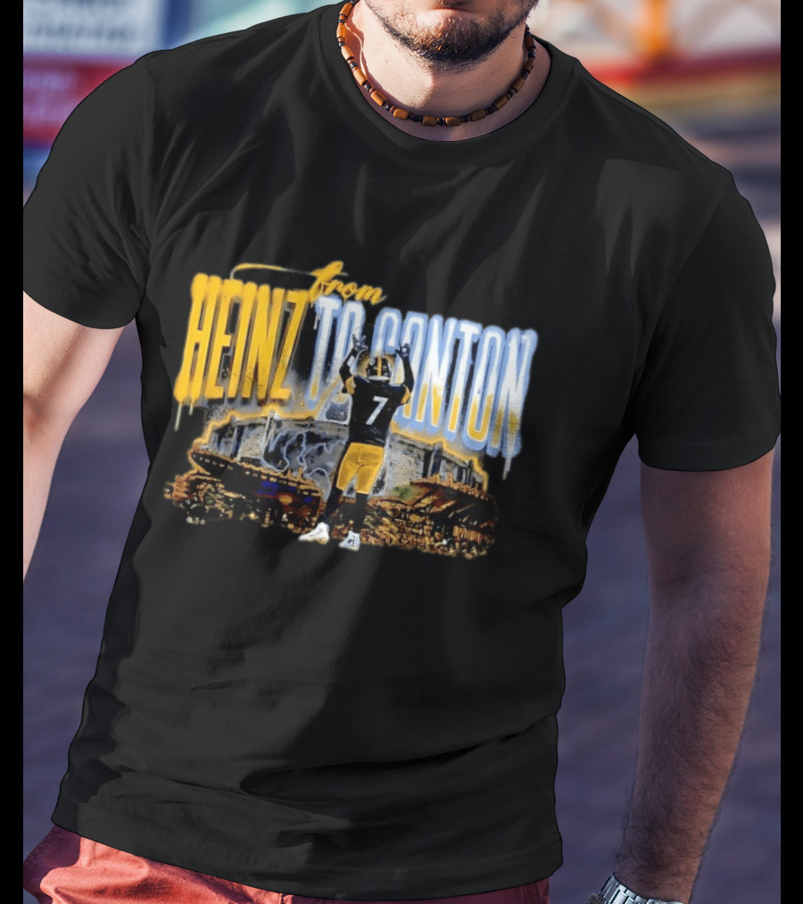 Ben Roethlisberger From Heinz To Canton Pittsburgh Steelers Journey #7 T-Shirt