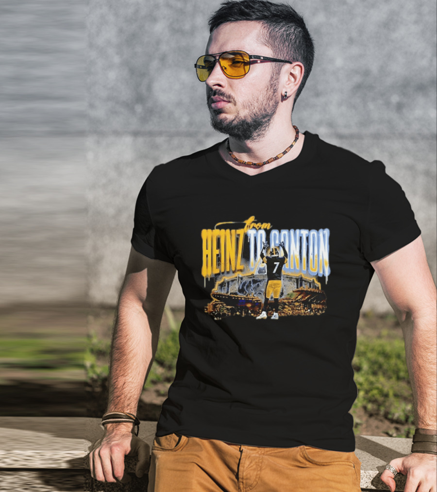 Ben Roethlisberger From Heinz To Canton Pittsburgh Steelers Journey #7 T-Shirt
