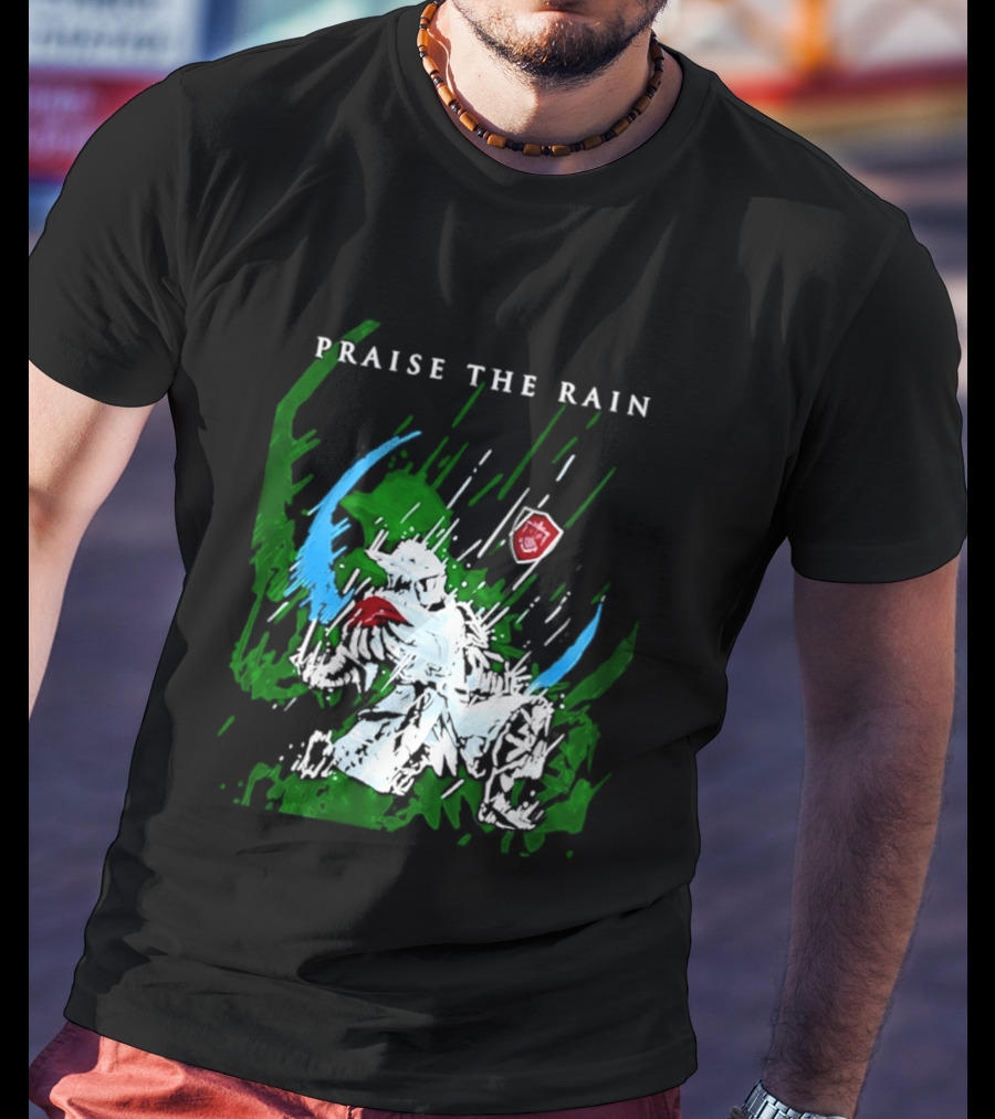Praise The Rain Warrior Energetic Green And Blue Splash T-Shirt